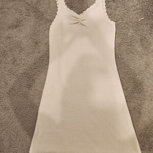 Art Class Beige Textured Mini Dress